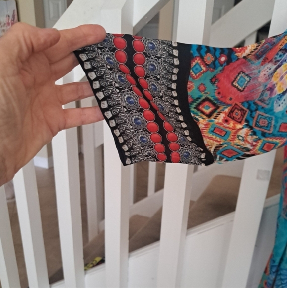 True Colors Stunning Colors Silk and beads Maxi Duster One,Sz M - Picture 4 of 6